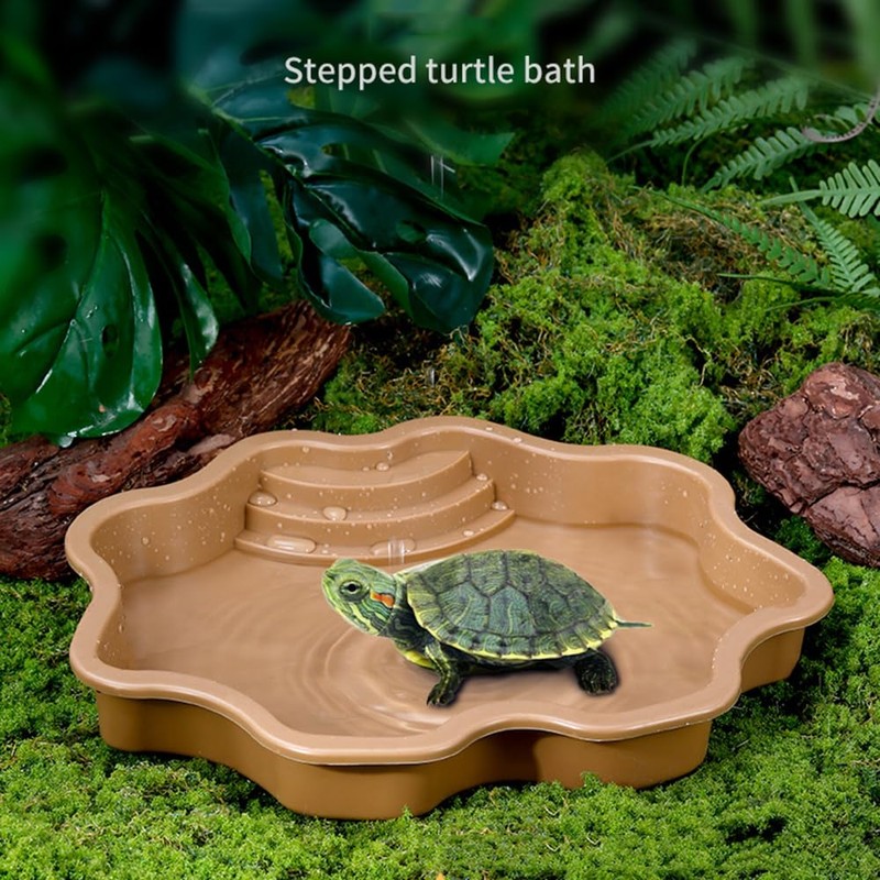 Turtle Bathing Pool, Reptile Feeding Dish Water Pot, Landscape Fish