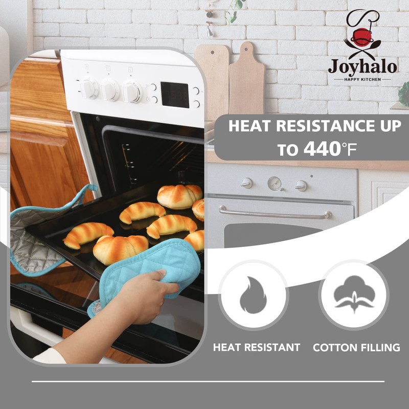 Joyhalo 4 Pack Pot Holders for Kitchen,Cotton Oven Holder with