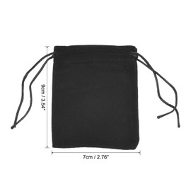 PATIKIL 10Pcs Velvet Drawstring Bags 2.76x3.54 Inch Gift Bags Jewelry Pouches Black for Christmas Birthday Party Wedding Candy Headphones