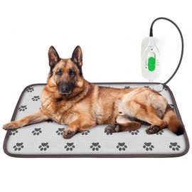Velmoriah Dog Heating Pad, 70x50 CM Pet Heating Pad with Indicator and 2 Adjustable Thermal, and Chew Resistant Cord, Waterproof cat Heating pad for Dogs, Cats, Puppy, and Kitten (70x50 CM)