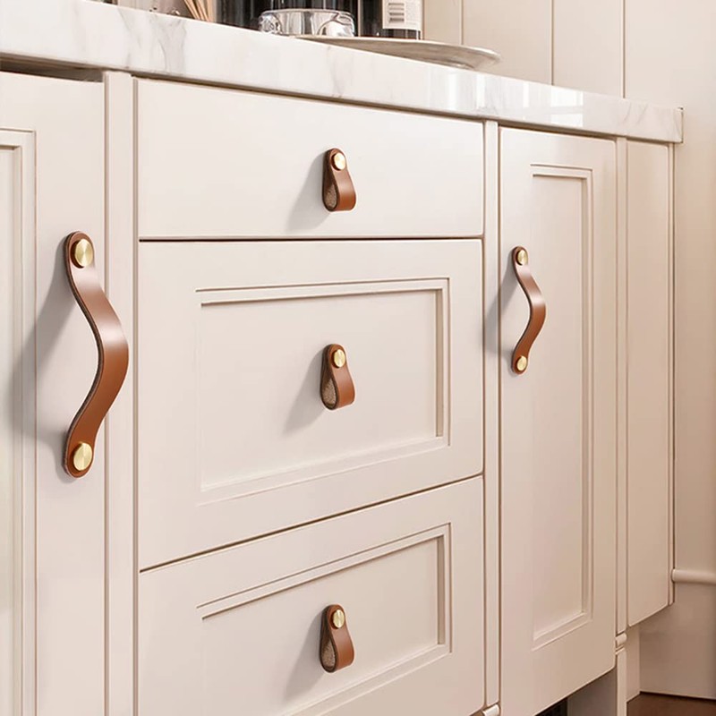 TopHomer Leather Furniture Handles Furniture Knobs Handles, Cabinet Handles Pull