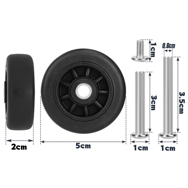 Suitcase Caster Replacement, 4 Wheels, Tire Replacement, Wheel Repair, Suitcase