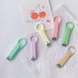 Portable Plain Ring Nail & Toenail Clippers Nail Care Pink 20ea