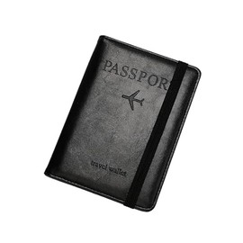 Lyqaq British Passport Holder - Premium PU Leather Wallet Travel Wallet| Secure UK Passport Organiser for Men&Women Passport,Business Cards,Boarding Passe | RFID Blocking (Black)