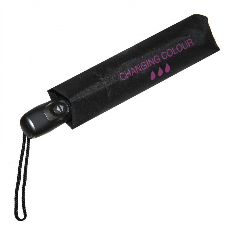 Cabrio Ladies Wet Look Black White Polka Dot Windproof Pocket