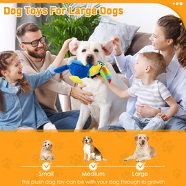 WOWBALA Plush Squeaky Dog Toys: Interactive Dog Toys - Tough Dog Toys for Large Dogs - Excellent Dog Toys for Small, Medium, Large Dogs