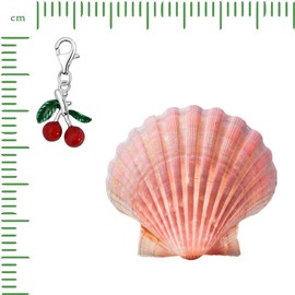 Quiges Charms Pendant Red and Green Enamel 3D Cherry Silver Plated Women's Jewellery for Charm Bracelet, enamel, Cubic Zirconia