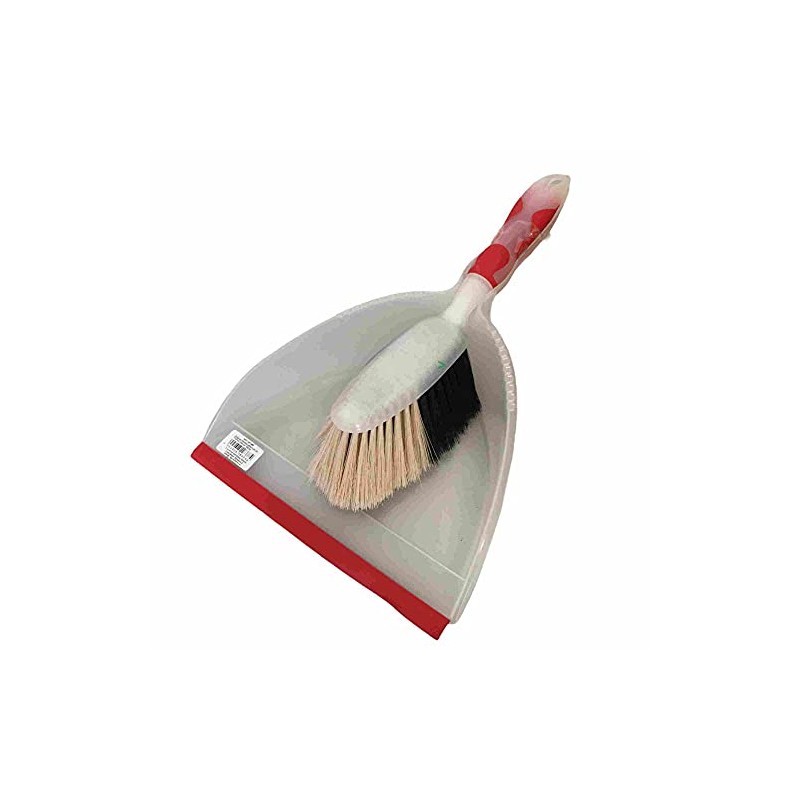 usy Coronet Plastic Dustpan Set, Transparent/Red (22 cm) Block