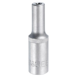 sourcing map E-Torx Socket 1/2" Drive E8 External Torx Deep Socket CR-V Steel 6 Point Spline Socket External Torque Star Female Bit Socket for Auto Repairs Home Maintenance DIY Hand-Making