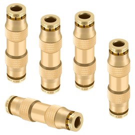 Boeray 5/32" Quick Push to Connect Fittings Brass Union Straight Joint DOT Approved 5/32 inch tube OD Air Line Adapter Air Spring Suspension Kit for Car Truck Trailers and Air Brake System 5pcs