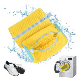 2 PACK Shoe Washing Bag, Shoe Cleaning Bag with Zipper Hook Shoe Laundry Bag Reusable Lightweight Portable, Shoe Washing Bag for All Shoe Types And Sizes