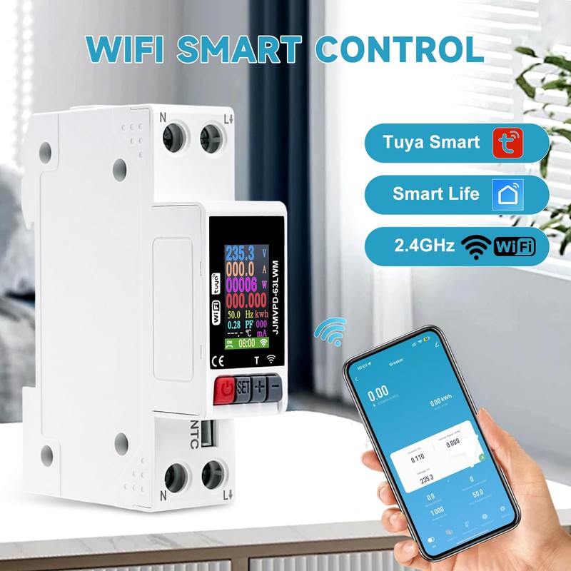 Contatore energia elettrica wifi misuratore di consumo elettrico tuya smart