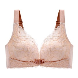 GRECERELLE Elegant Lace Bra Front-Closure - Stylish, Comfortable, and Perfect for Everyday Wear (Yellow, 80AB)