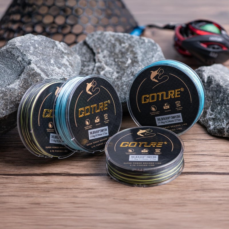 GOTURE Fishing Line, PE Braided Line, 4 Strands, PE30 Material,
