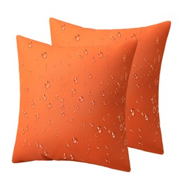 Phantoscope Pack of 2 Premium Dual Usage Outdoor Pillow Inserts, Waterproof Throw Pillows No Cover Needed, Colorful Decorative Couch Sham Cushion Stuffer Patio Couch Tent, Orange 20 x 20 Inches