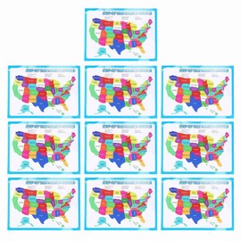 10pcs United States Map Easy to Read USA Ideal Wall Map for Classroom Home Learning