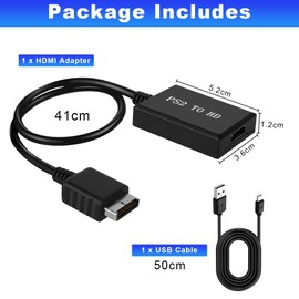 AXFEE PS2 To HDMI Adapter, Multifunctional HDTV HDMI Cable Adapter for PS2/Slim PS2, Video Converters PS2 to HDMI Converter Compatible with PS2/Slim PS2 Game Consoles/HDTV/Monitor/Projector