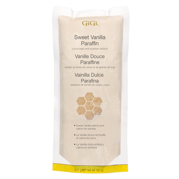 GiGi Sweet Vanilla Paraffin Wax with Cocoa Bean and Soybean Extracts, 16 oz