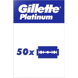 Gillette Gillette Double Edge Platinum Safety Razor Blades for Men, Pack of 50 Stainless Steel Refill Blades