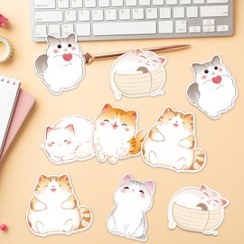JSRQT 6 Pack 180 Sheets Cat Themed Sticky Notes, Small Cute Post Self Stick Notes Pads for Adult Kids, Kawaii Self-Stick Memo Pads for School Office, Cat Lovers, Plan Reminder, Classroom Rewards