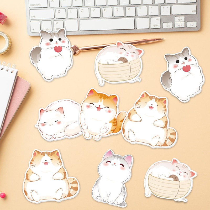 JSRQT 6 Pack 180 Sheets Cat Themed Sticky Notes, Small