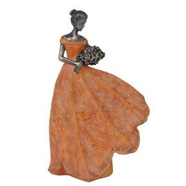 Guichifun Fairy Statue Collection Home Decoration - Orange Leaf Angel Girls Resin Home Decor for Outside or Inside Rustic Garden Outdoor Yard Decorations Figurines Gift 7.5 x 4.5 x 11.5 Inch