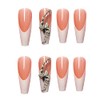 24 uñas postizas largas de acrílico para ballet, blanco francés,