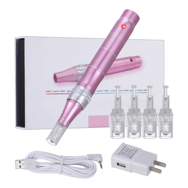 Dermapen Inalámbrico 4cartuchos Recargable Cara Barba Cuerpo