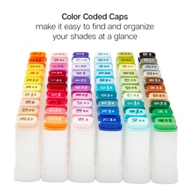 KINGART PRO Double-Ended Alcohol Ink Art Markers, 60 COLORS, Fine Point & Chisel Tips, Permanent with Superior Blendability, Includes Plastic Case, 60 Pc.