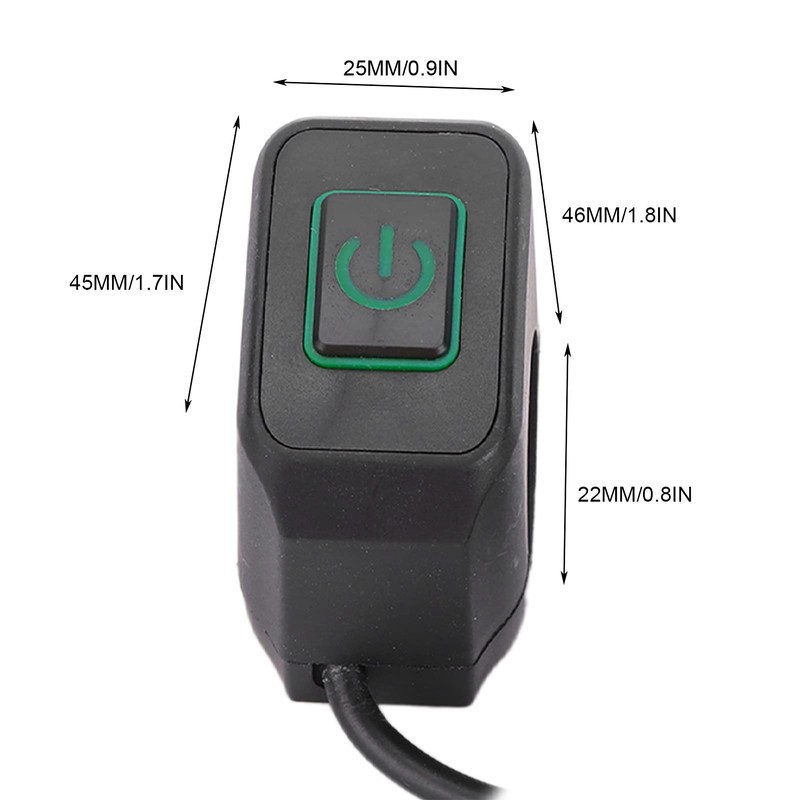 Yctze Motorcycle Handlebar Switch, 22 mm Universal Waterproof Control Button