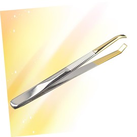 OATIPHO Portable Stainless Steel Eyebrow Tweezer with Curved Elbow Design for Eyelash Extension and Removal Durable and Easy to Clean