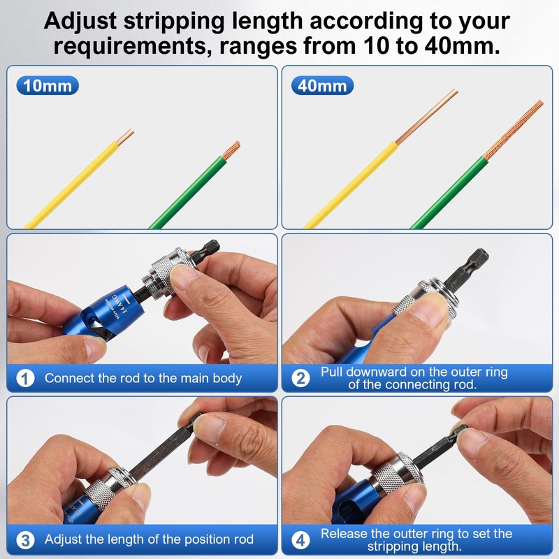 Wire Stripper for Drill, AWG 6/8/10/12/14 Gauge Electric Twister Tool