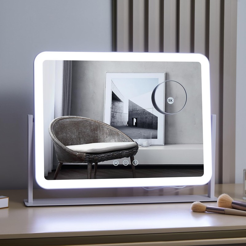 HIEEY Vanity Mirror with Lights, Lighted Makeup Mirror, Three Color
