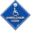 Wheelchair Super Bright Blue Car Sign with Suction Cups for