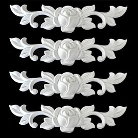 Ornament for Stucco Moulding Plastic Unpainted White Modern Ornaments in Various Designs, white