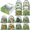Ferraycle 24 Pcs Safari Drawstring Bags Safari Goodie Bags Party