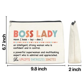 LGLZSHP Boss Lady Gifts Makeup Bag - Women's Definition Zipper Makeup Pouch Cosmetic Bag