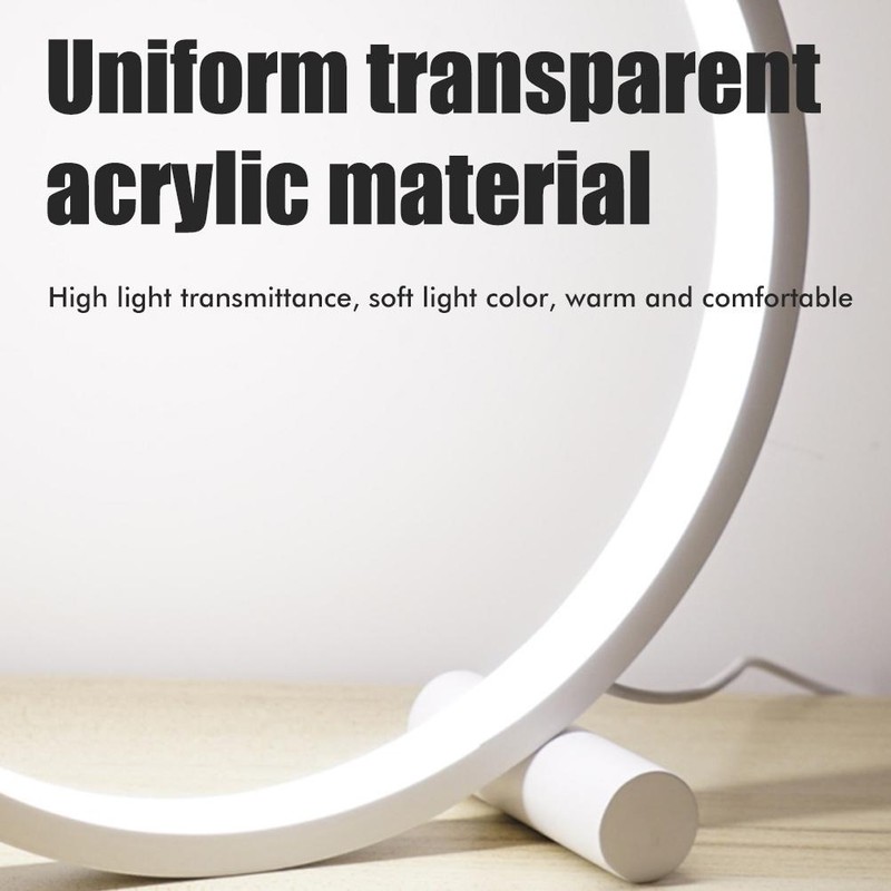 25CM Circular LED Bedroom Table Lamp Dimmable Round Decorative Night