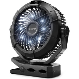 Gaiatop Portable Camping Fan with LED Lantern, 360°Rotation and Clip on for Desk 4000mAh
