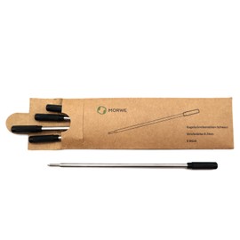 MORWE Ballpoint Pen Refills Black / Set of 5 International Refills C1 (Twist) Suitable for Many Ballpoint Pens / Ballpoint Pen Refills Made of Metal for Refillable Sustainable Ballpoint Pens Black