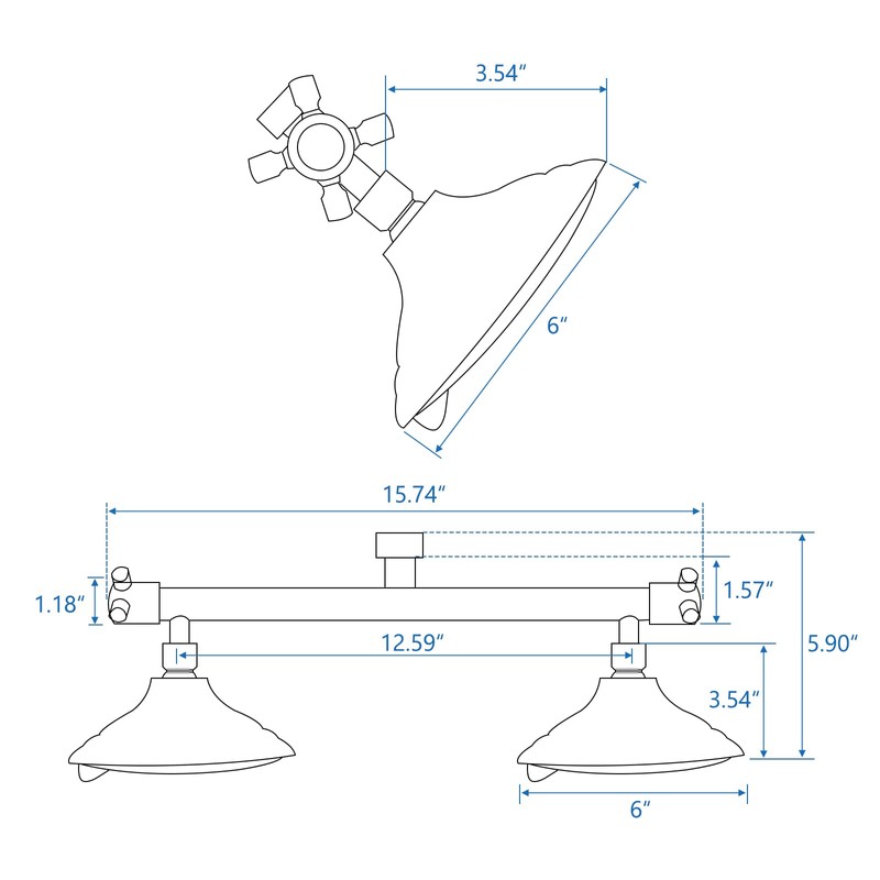 Proox Double Shower Head with Built-in Valve, High Pressure 6