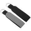 PATIKIL Floating Neoprene Keychain, 2 Pcs Waterproof Buoyant Key Ring Sublimation Float Keychain for Outdoor Water Sports, Grey, Black