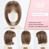 WIGYY Honey Brown Short Bob Wig with Bangs for White