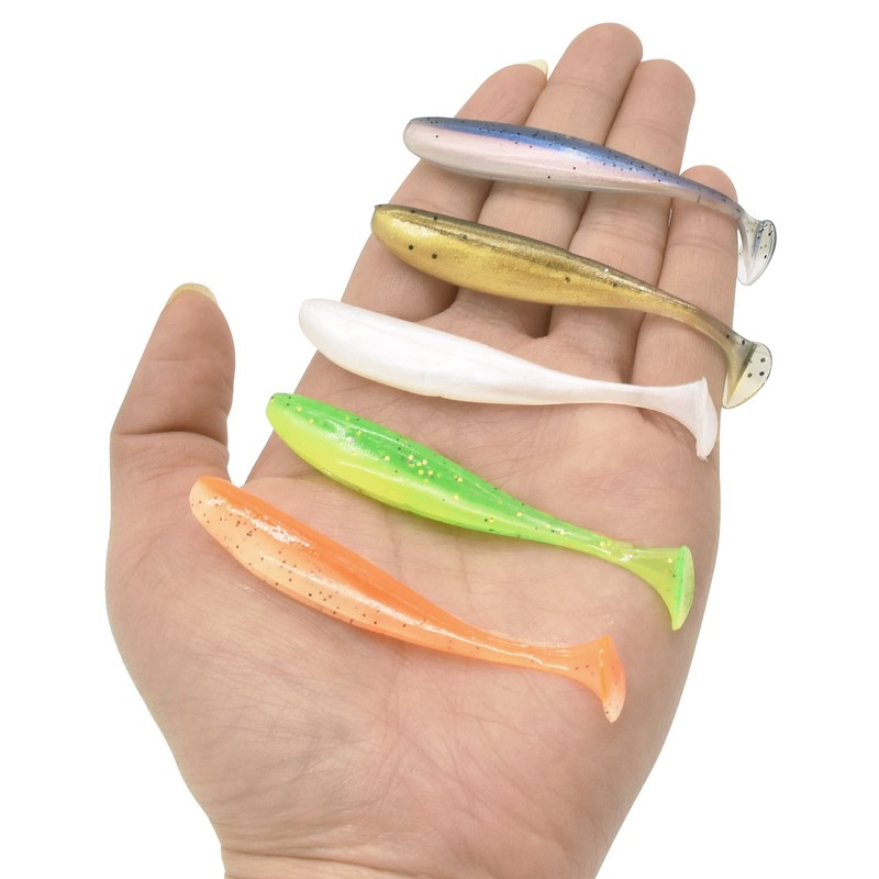 100 Pcs Fishing Soft Bait Swimbaits Lures Soft Plastic Fishing