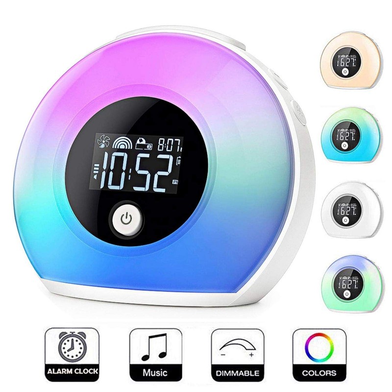 Alarm Light, 5-Colour Mode, Natural Alarm Clock, Night Light, Bedside