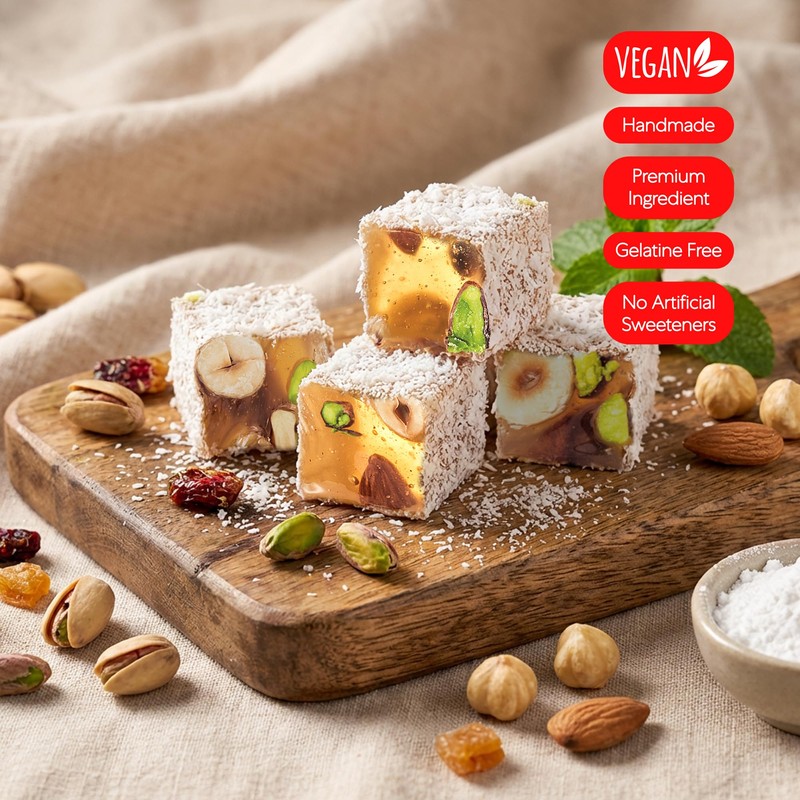 Hazer Baba Turkish Delight Candy with Pistachio, Almond, Hazelnut &