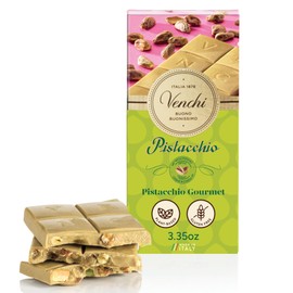 Venchi - Pistachio Gourmet Chocolate Bar - White Chocolate and Pistachio Paste Cream Bar, 3.53 oz - Gluten Free