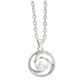 DEARMAMY 1pc Necklace Moon Sterling Silver Necklace Simple Diamond Necklace Necklaces for Women White Pearl Pendant Necklace Pearl Necklace Pearl Choker Necklace Mothers Day Jewelry