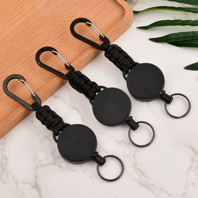 3 pieces retractable key chain, lanyard extendable ID card, key