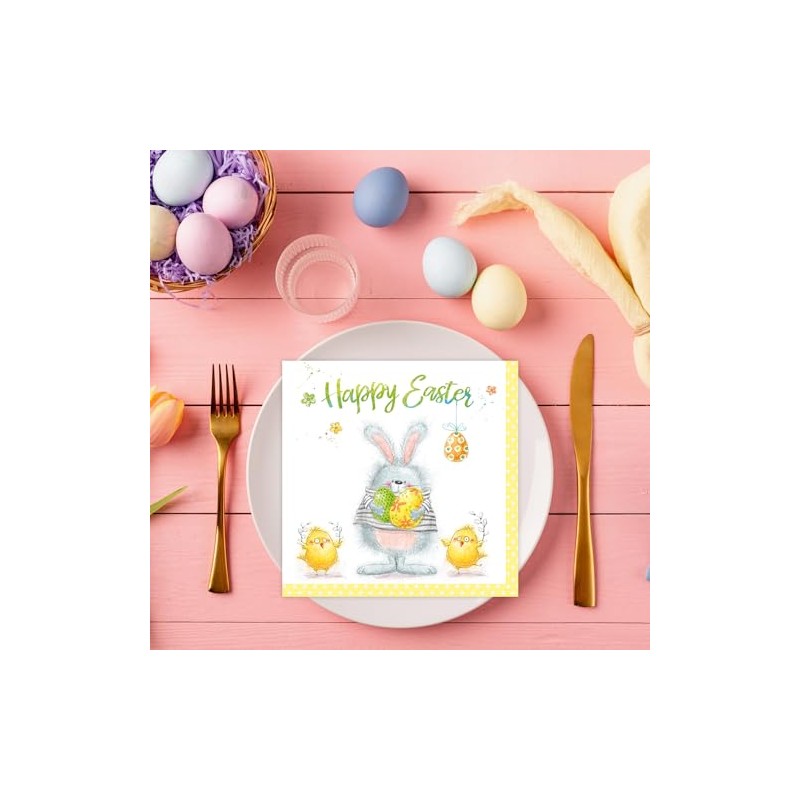 Anniversary House Tiflair Luxury Spring Napkins, Happy Easter Design, Thick